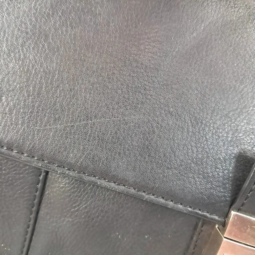 Vintage Gianni Conti Briefcase black leather bag satchel Italy‎ document case